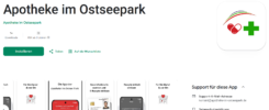 Verweis auf Google PlayStore und die App der Apotheke